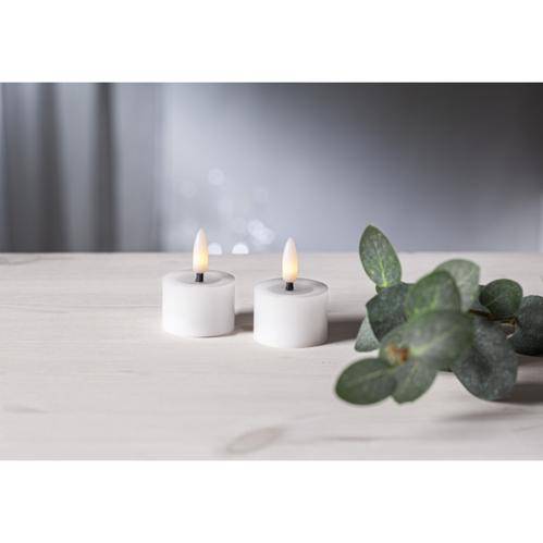 Batterilys - Hvit - LED Votivlys - 5 cm - Flamme Flow - 2 stk - www.frokenfraken.se