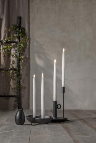 Batterilys - Kronlys/Antikklys - Flamme - 4 stk - Timer - www.frokenfraken.se