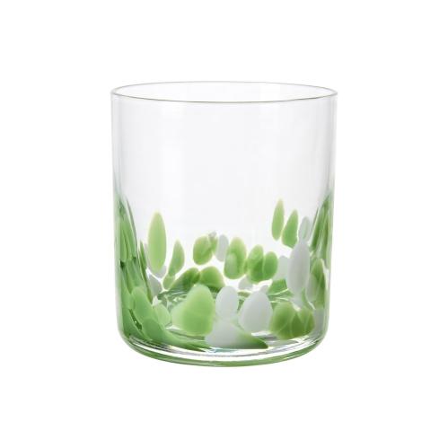 Drinker Glass - Dot - Klar/grønn - Ø8 x 9 cm - www.frokenfraken.se