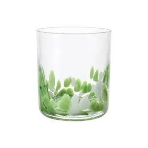 Drinker Glass - Dot - Klar/grønn - Ø8 x 9 cm - www.frokenfraken.se