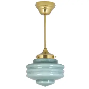 Taklampa m. Stång - Valter - Mässing/Grön - Ø20 x H49 cm - www.frokenfraken.se