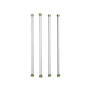 Drinkpinne - 4stk - Glass - grønn - 20 cm - www.frokenfraken.se
