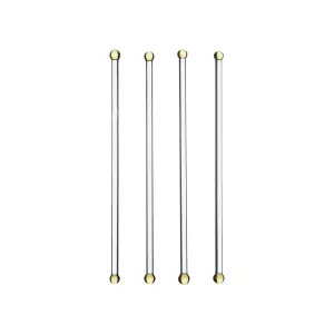 Drinkpinne - 4stk - Glass - Gul - 20 cm - www.frokenfraken.se