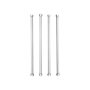 Drinkpinne - 4stk - Glass - Rosa - 20 cm - www.frokenfraken.se