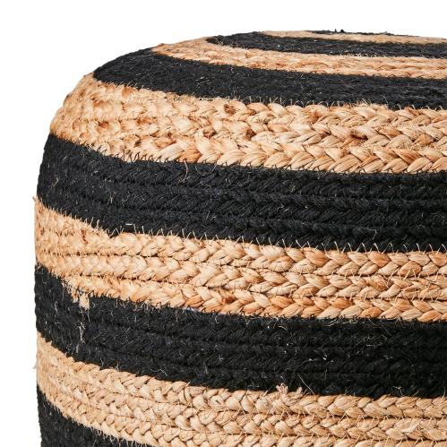 Sittepuff - Svart/natur - Ø40 x 35 cm - www.frokenfraken.se