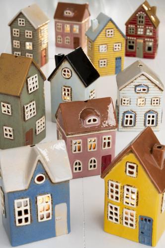Lyslykt - Hus - Nyhavn - Mint - 19 cm - www.frokenfraken.se