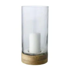 Lykta - Hamrad - Glascylinder med träbotten - Ø15 x 32 cm - www.frokenfraken.se
