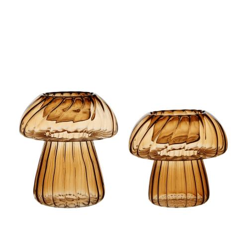 Lyslykt – Glass – Sopp – Stor – Ø11 x 12 cm - www.frokenfraken.se