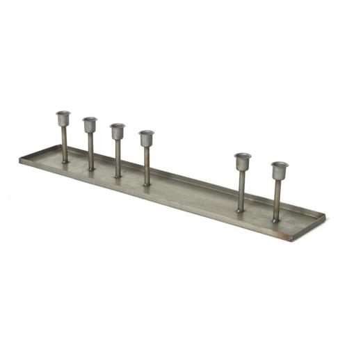 Bordslysestake - Metall - 6 lys - 60 x 12 cm - www.frokenfraken.se