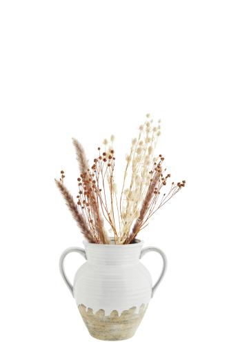 Vase med håndtak - Hvit - 18 x 22 cm - www.frokenfraken.se