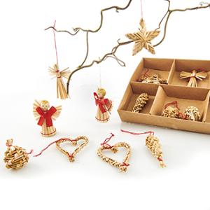 Julekuler - Halmfigurer - 13 stk - 2-6 cm - www.frokenfraken.se