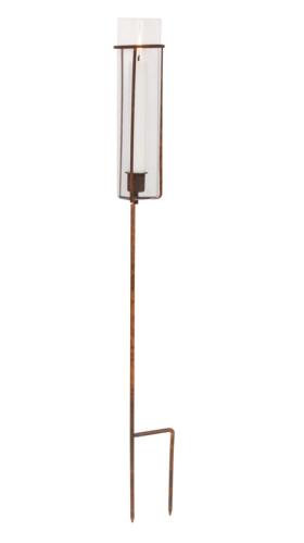 Lysstake på pinne med glass - lav - kronelys - 70 cm - www.frokenfraken.se