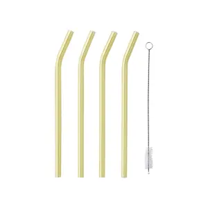 Sugrør - 4stk - Gul - 20 cm - www.frokenfraken.se