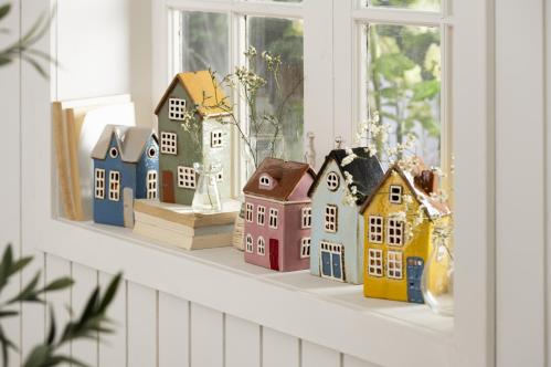 Lyslykt - Hus - Nyhavn - Rosa - 15,5 cm - www.frokenfraken.se