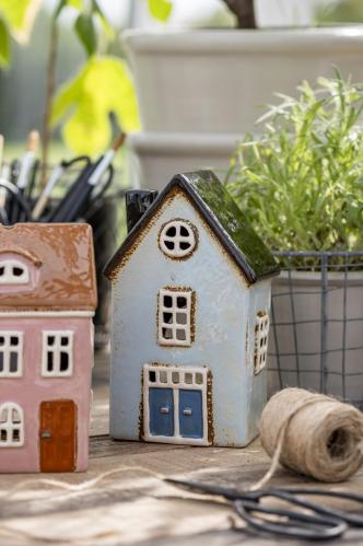 Lyslykt - Hus - Nyhavn - Rosa - 15,5 cm - www.frokenfraken.se