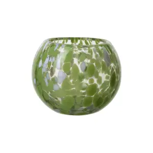 Varmelysholder - Dot - Grønn - Ø10 x 8 cm - www.frokenfraken.se