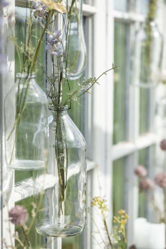Glasflaske - Vase i tråd - 1000 ml - Ø8,7 x 22,5 cm - www.frokenfraken.se