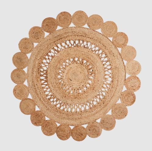 Teppe - Boho - Rund Jute - Ø120 cm - www.frokenfraken.se