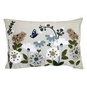 Putetrekk Flora Brodert Blå - Multi - L40 x B60 cm - www.frokenfraken.se