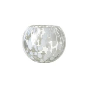 Varmelysholder - Dot - Hvit/Isblå - Ø10 x 8 cm - www.frokenfraken.se