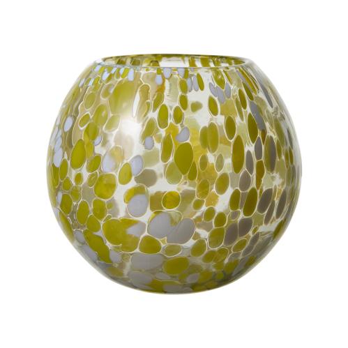 Varmelysholder - Dot - Gul - Ø15 x 13 cm - www.frokenfraken.se