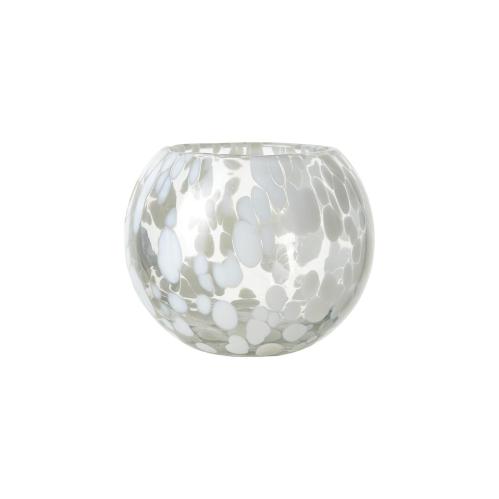 Varmelysholder - Dot - Hvit/Isblå - Ø10 x 8 cm - www.frokenfraken.se