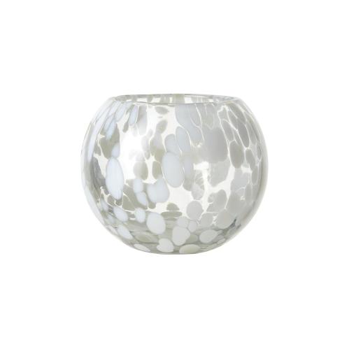 Varmelysholder - Dot - Hvit/Isblå - Ø10 x 8 cm - www.frokenfraken.se