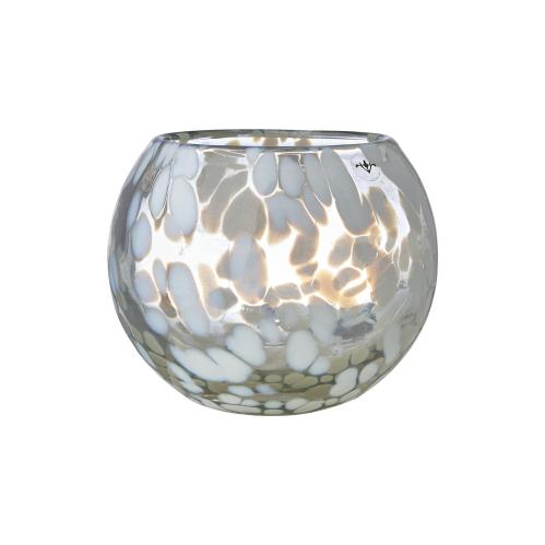 Varmelysholder - Dot - Hvit/Isblå - Ø10 x 8 cm - www.frokenfraken.se