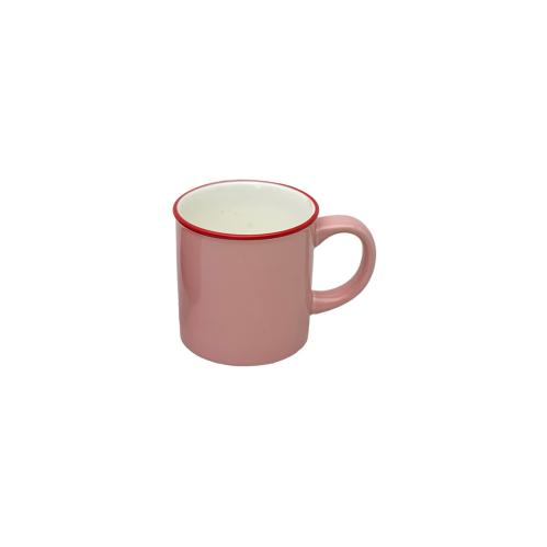 Kopp - Rosa med rød kant - 6-pakning - Keramikk - 10 x 8,5 cm - www.frokenfraken.se