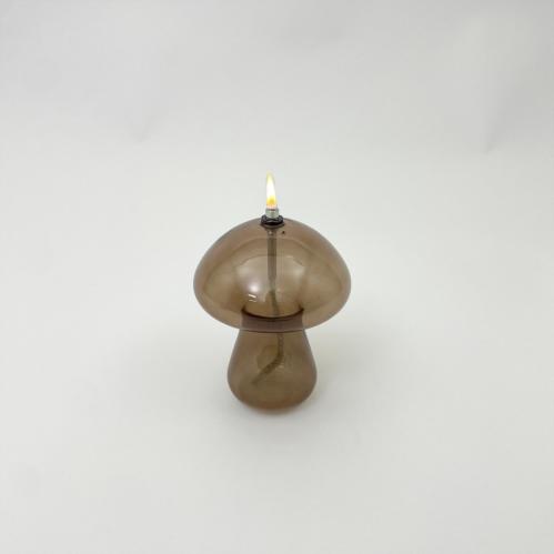 Oljelampe M – Soppformet – Brun – Ø11 x 14 cm - www.frokenfraken.se