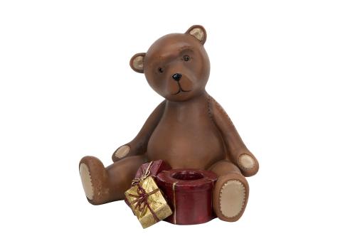 Lysstake - Bamse med pakke - 13 x 12 cm - www.frokenfraken.se