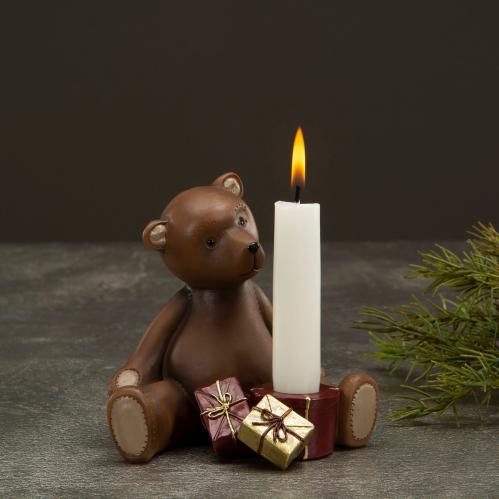Lysstake - Bamse med pakke - 13 x 12 cm - www.frokenfraken.se