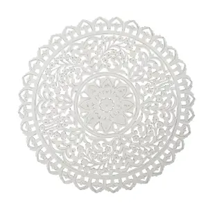 Tempeltavla - Væggdekoration - Hvit - Ø115 x 3 cm - www.frokenfraken.se