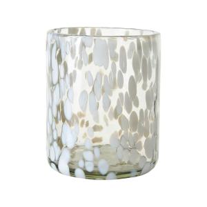 Varmelysholder - Dot - Hvit/Isblå - Ø10 x 12 cm - www.frokenfraken.se