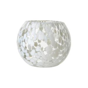 Varmelysholder - Dot - Hvit/isblå - Ø13 x 10 cm - www.frokenfraken.se