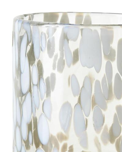 Varmelysholder - Dot - Hvit/Isblå - Ø10 x 12 cm - www.frokenfraken.se