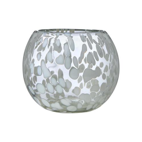 Varmelysholder - Dot - Hvit/isblå - Ø13 x 10 cm - www.frokenfraken.se