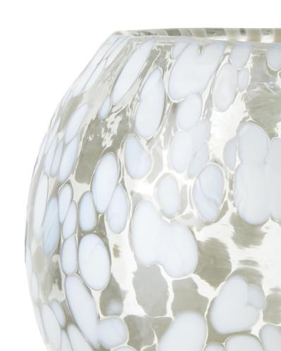 Varmelysholder - Dot - Hvit/isblå - Ø13 x 10 cm - www.frokenfraken.se