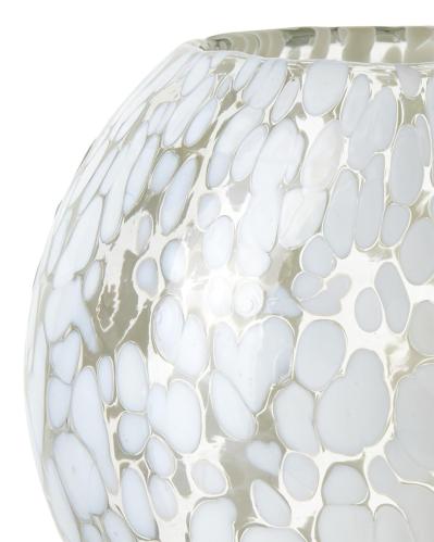 Varmelysholder - Dot - Hvit/Isblå - Ø15 x 13 cm - www.frokenfraken.se