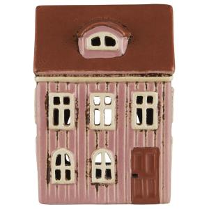 Lyslykt - Hus - Thorshavn - Rosa/Rød - 16 cm - www.frokenfraken.se