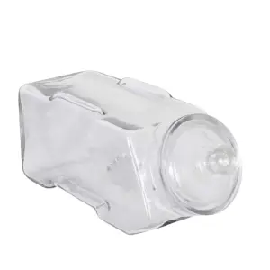 Glasbeholder liggende med lokk - Gamle dagers godteriboks - 11 x 25 cm - www.frokenfraken.se