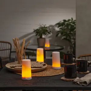 Batterilys – LED – Sett med 5 – Ø7 x 13 cm – Timer - www.frokenfraken.se