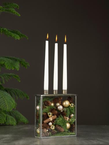 Julekuler på ståltråd - Glass - Gull - 4 cm - 36-pakning - www.frokenfraken.se