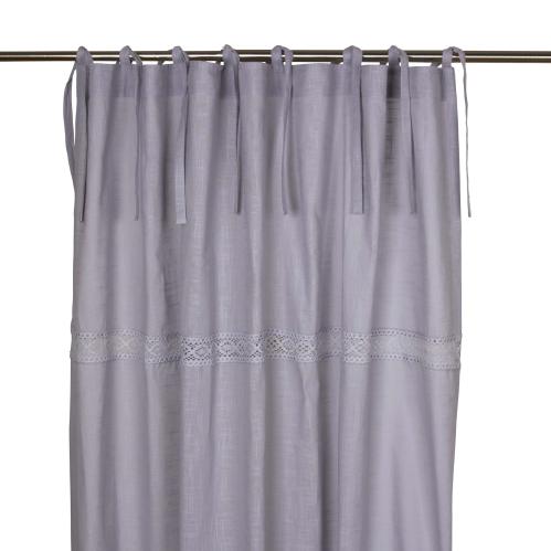 Gardiner - Blonder - Knytebånd - Grå - 2 X 120 X 240cm - www.frokenfraken.se