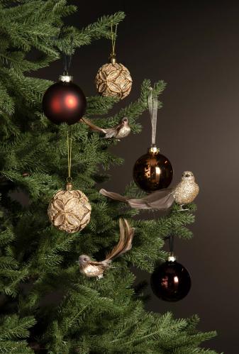 Fågel med clip - Brun/Glitter - 13 cm - www.frokenfraken.se