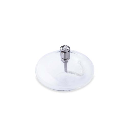 Oljelampe - Glass - Rund Flat - Sølv - Ø10 cm - www.frokenfraken.se