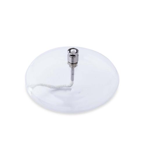 Oljelampe - Glass - Rund Platt - Sølv - Ø14 cm - www.frokenfraken.se