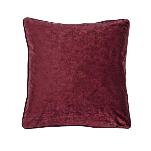 Putetrekk - Sammet - Vinrød - 45 x 45 cm - www.frokenfraken.se