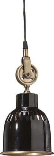 Cleveland Taklampe - Svart/Antikmessing 14cm - www.frokenfraken.se