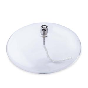 Oljelampe - Glass - Rund Platt - Sølv - Ø18 cm - www.frokenfraken.se